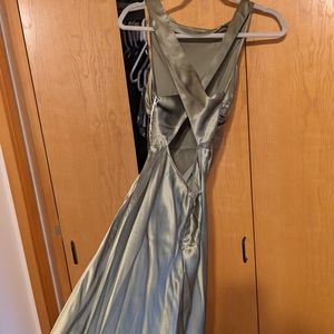 Reformation silk cassette artichoke green dress 4 NWT